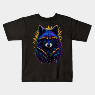 Aura Bandit - Raccoon in Radiant Explosion Kids T-Shirt